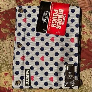 Vaultz Polka Dot and Heart Binder Pouch